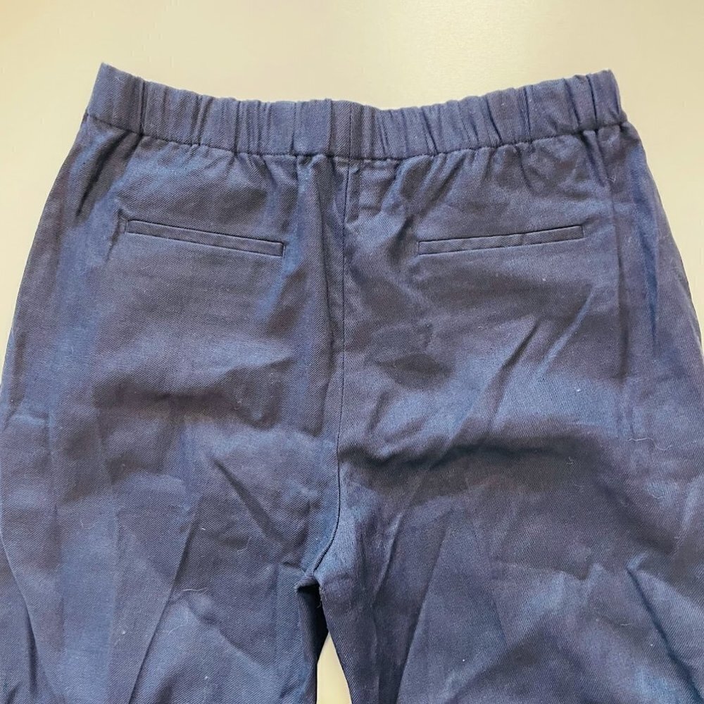 NWT J. Crew TALL LONG Easy Pant Trouser Linen Navy Blue Elastic Waist Preppy 12 - Picture 6 of 12